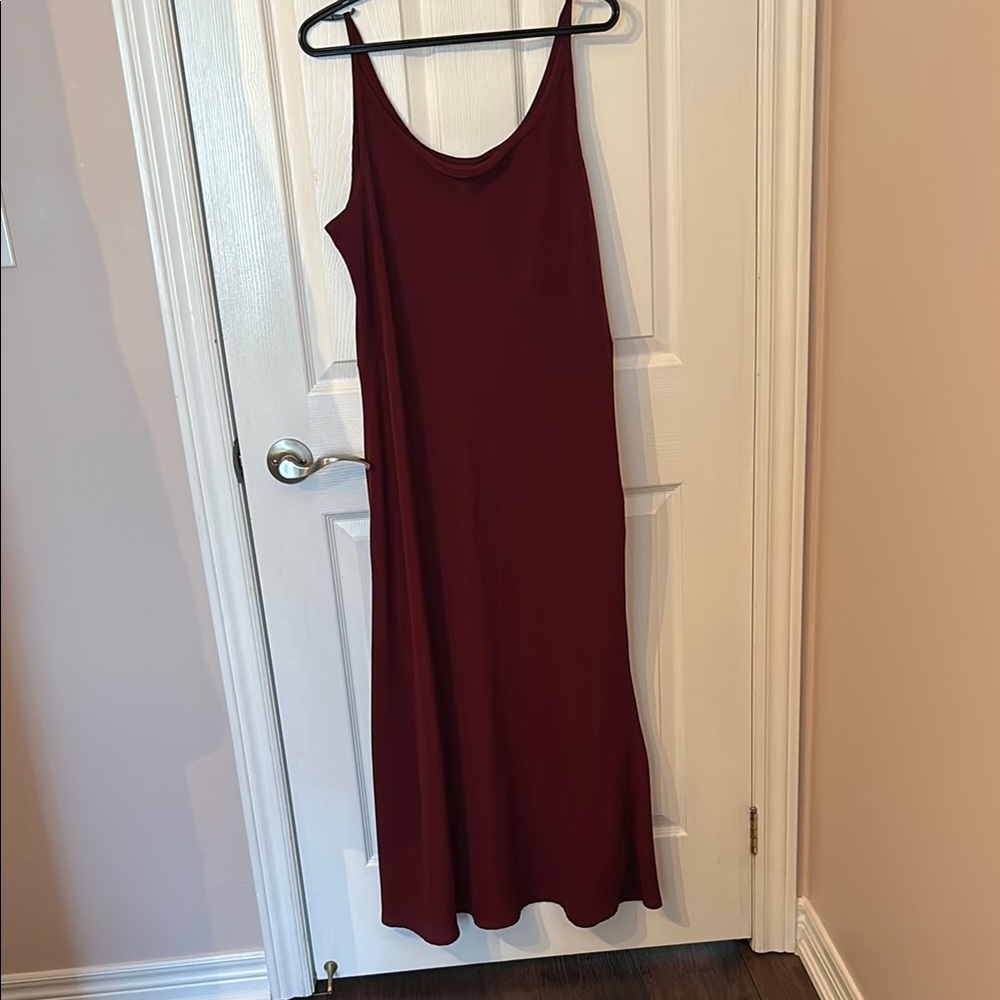 Vintage Red Sleeveless Scoop Neck Maxi Dress